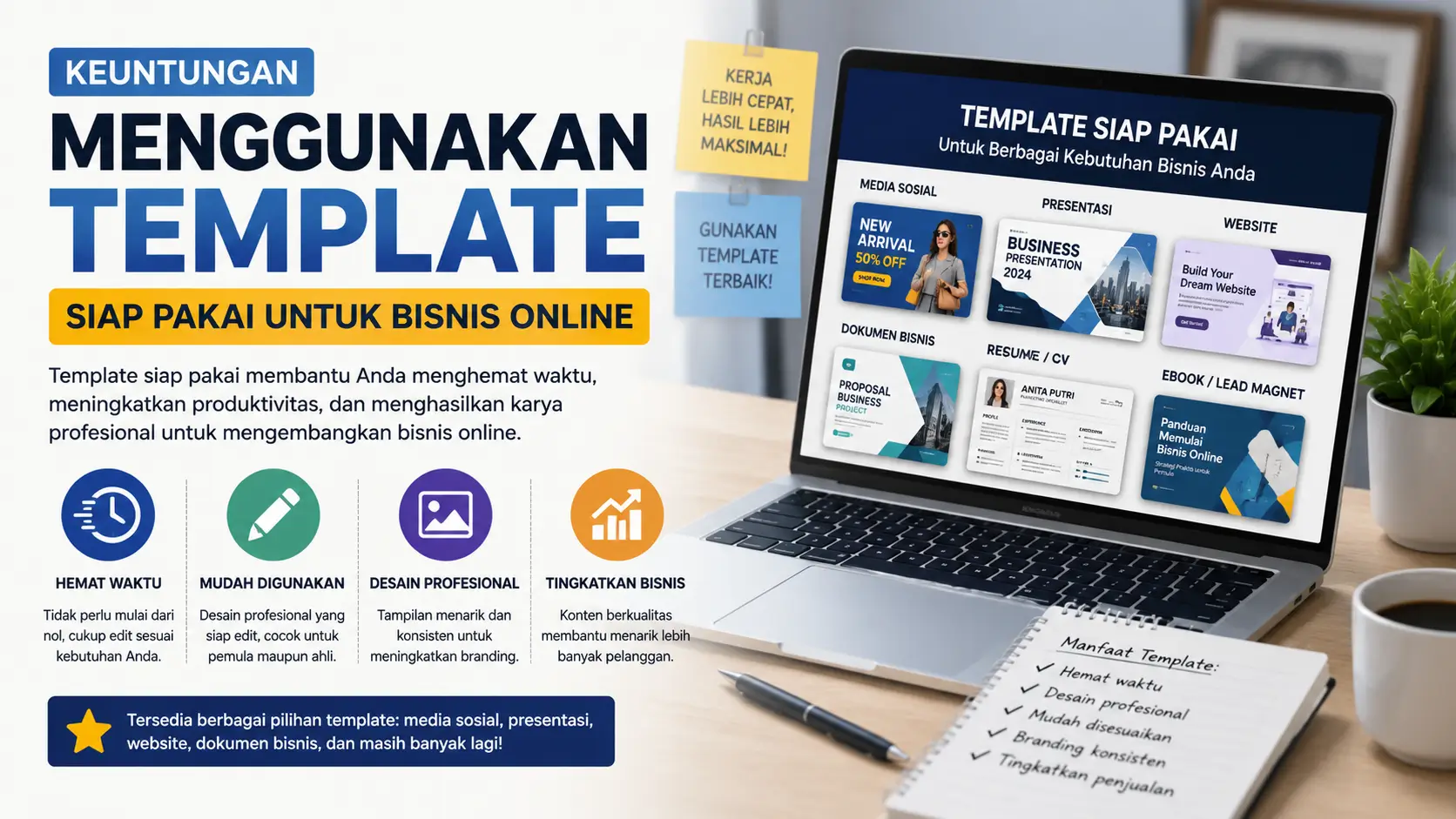 Keuntungan Menggunakan Template Siap Pakai untuk Bisnis Online